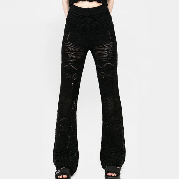 Disturbia Pants - {Disturbia Hooked Pointelle Flare Trousers medium new